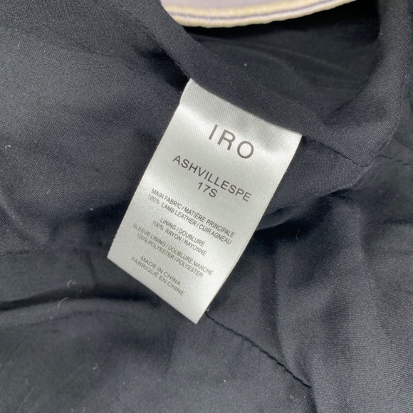 IRO Ashville Cropped Leather Jacket in Light Purple Size 40 - Picture 13 of 16